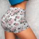 thumbnail image 4 of Balery Rose Flowers Pantalones cortos de entrenamiento estampados para mujer, sin costuras, ajustados, para gimnasio, yoga, correr, deportes, ejercicio activo, fitness.-XX-Large, 4 of 8