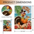 thumbnail image 2 of Give Thanks Thanksgiving Turkey Garden Flag, Fall Pumpkin Beach Sea Coastal Decorative Yard Outdoor Home Small Decor, Autumn Hawaii Ocean Hibiscus Flower Tropical Outside House Decoration 12.5x18, 2 of 6