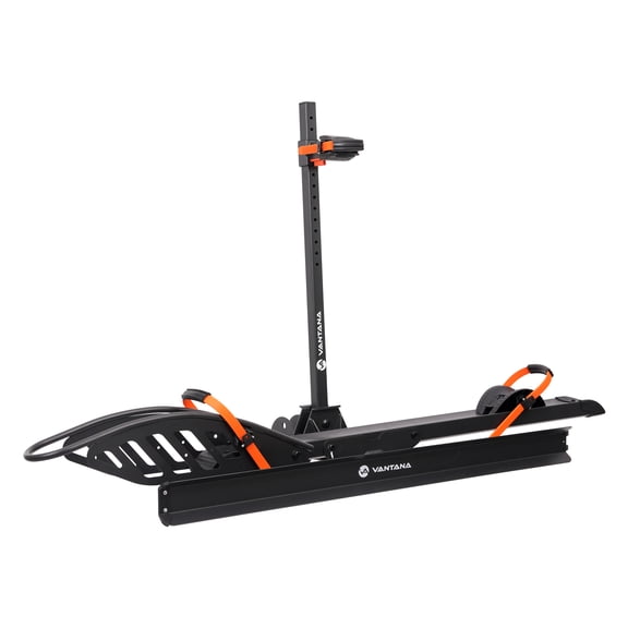 Vantana Flex Solo Hitch Bike Rack with Ramp, 100 LB Capacity, Aluminum, Fits 2" Hitch Receiver, Fat Tire E-Bike Compatible