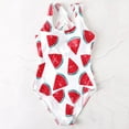 thumbnail image 7 of WOYY Girls One-Piece Swimsuit Watermelon Print Criss-Cross Back Bathing Suit, Sizes 8-14, 7 of 7