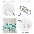 thumbnail image 3 of Turquoise Flowers Shower Curtain Set - Long 72" x 84" Washable Bathtub Curtain with 12 Hooks, Spring Retro Watercolor Botanical Floral Waterproof Fabric Stall Shower Curtains for Bathroom Décor, 3 of 6