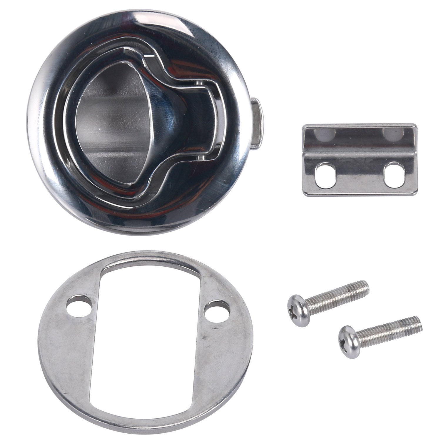 2-Pack Flush Pull Slam Latches – Round, For RV Boat Deck Hatch Or 1/4" Door Cabinet
