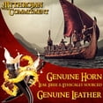 thumbnail image 2 of Mythrojan THE LOYAL SOLDIER - Viking Drinking Horn with Brown Leather holder Authentic Medieval Inspired Viking Wine/Mead Mug – Polished Finish, 2 of 5
