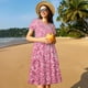 thumbnail image 4 of Balery Pink Glitter Vestidos sueltos de manga corta para mujer, vestidos de verano 2025, vestidos casuales de corte A con vuelo., 4 of 6