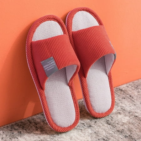 

Cathalem Fuzzy Slippers Women Open Toe Home Slippers Flip Flops Flax Slippers Indoor Indoor Outdoor Slippers Women Leopard Watermelon Red 5.5