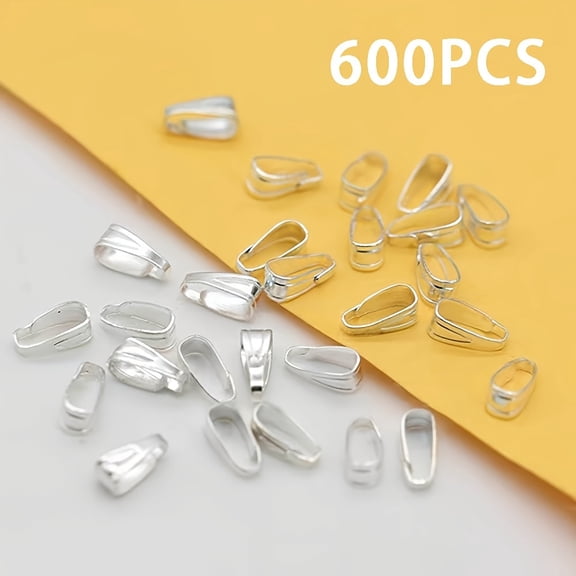 600pcs Alloy Pendant Connector Clamp Ring for Jewelry Making, Pendant Necklace Connector Clamp Process, 3*7 Mm