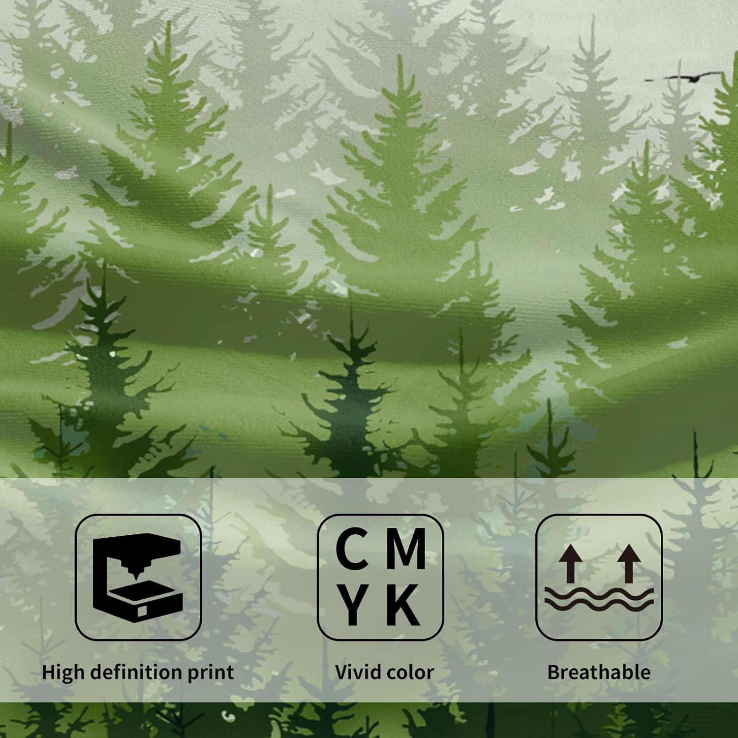Misty Green Forest Hand Towels,Wild Nature Landscape Soft Water Absorbent Decorative Towel Washcloths for Bathroom Kitchen Spa Gym Yoga 14X28 Inch