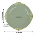 thumbnail image 3 of YOPTOP 10 Pack | Clear/Gold Baroque 8” Round Plastic Dessert Salad Plates  Disposable Tableware with Leaf Embossed Gold Rim,dustysage,8", 3 of 11