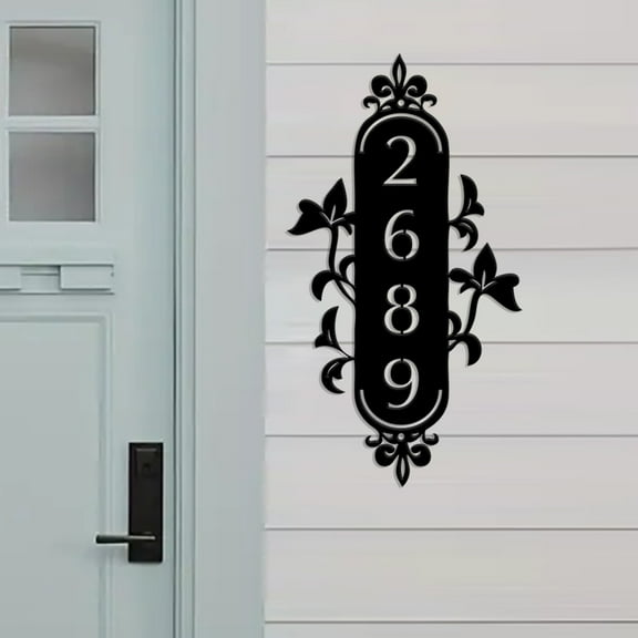 Custom Personalized Metal Address Sign, Flowers Address Sign, Metal House Numbers, Large Metal Sign, Metal Address Plaque