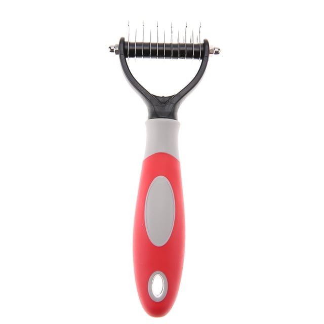 Deshedding Dog Brush, Dog Brush for Shedding Dog Rake Cat Brush Double Sided Undercoat Rake Comb for Detangling, Deshedding Pet Grooming Brush for Small, Medium Dogs and Cats