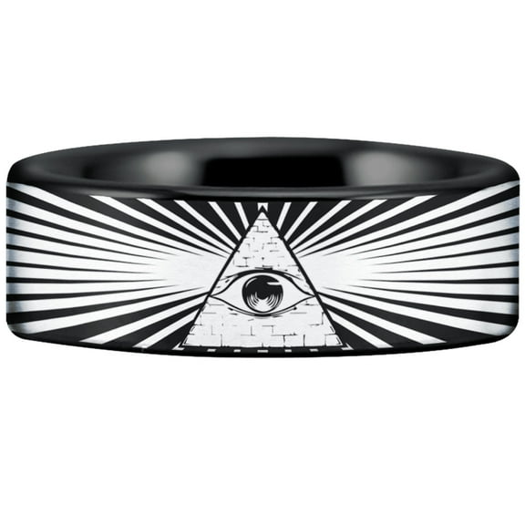 Tungsten Eye of Providence Ring