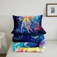 thumbnail image 5 of Rainbow Jellyfish Down Comforter,Ocean Animal Comforter Set Dreamy Jellyfish Toddler Bedding Set Children,Sea Wildlife Coral Quilt Set, 5 of 7