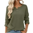 thumbnail image 2 of Ounisa Womens Sweaters Casual Drop Shoulder Long Sleeve V Neck Pullover Tops Trendy Fall Fashion Clothes 2025, 2 of 6