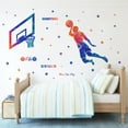 thumbnail image 3 of Colorful Basketball Player Dunk Wall Stickers DIY Stars Sports Player Silhouette Wall Decals Peel & Stick Removable Wall Decor Art Murals Kids Room Playroom Baby Nursery Classroom, 3 of 6