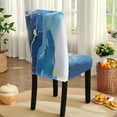 thumbnail image 5 of Xoenoiee Blue Marble Print Tablecloth Chair Cover Set, Washable Table Cloth with Parsons Chair Slipcovers Protective Set of 4 for Home Restaurant Banquet (5 PCS), 5 of 6