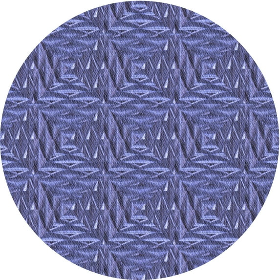 Ahgly Company Machine Washable Indoor Round Transitional Deep Periwinkle Purple Area Rugs, 4' Round
