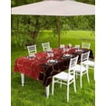 thumbnail image 3 of Red Black Outdoor Tablecloth - 54x80 Inch Rectangle Dining Table Cover, Modern Geometric Abstract Art Watercolor Waterproof Outdoor Table Cloth with Umbrella Hole & Zipper for Picnic/Patio, 3 of 5