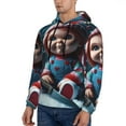 thumbnail image 3 of Lsque Chucky Pattern Casual Men's Hoodie,Hooded Sweatshirt with Kangaroo Pocket,Pullover Hoodie-3X-Large, 3 of 8