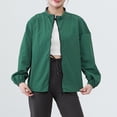 thumbnail image 6 of successthop Lightweight Jackets for Women Long Sleeve Jacket Zip Up Coat Plus Size No Hood Outwear with Pockets Green XL, 6 of 6
