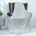 thumbnail image 3 of Ambesonne Art Deco Fleece Throw Blanket Pale Blue Vintage Shells 50"x70" Pale Blue and Sand Brown, 3 of 5