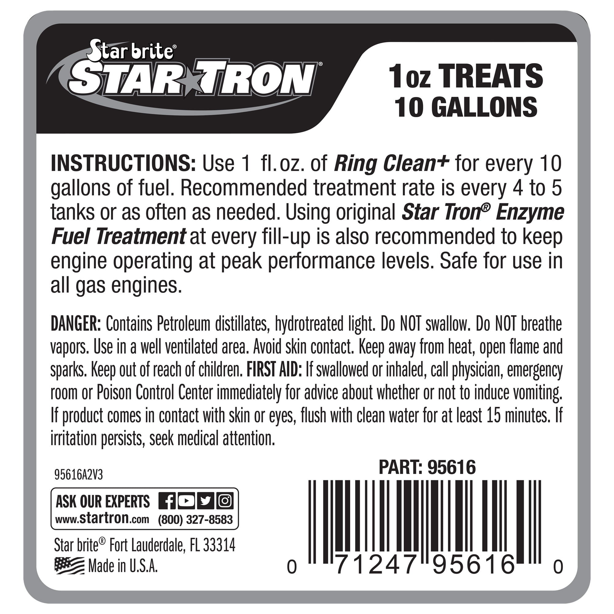 (3 pack) Star brite Star Tron Ring Clean+ Marine Engine Treatment