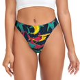 thumbnail image 1 of Fotbe Colorful Sharks Tanga Sin Costuras para Mujer con Estampado – Panties Invisibles, Transpirables y Cómodos para Uso Diario-4X-Large, 1 of 6