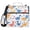 Cartoon Dinosaur and Glass, variant on 3 Ring Zipper Binder with Shoulder Strap Waterproof Trapper Keeper 2 Inch D-Ring 500 Sheets Capacity Colorful Bubbles