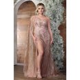 thumbnail image 3 of Royal Queen RQ8009 Juniors Womens Embellished One-Shoulder Slit Red Carpet Dress, 3 of 7