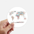 thumbnail image 1 of Global Map Country Geography Wordcloud Sticker Round Wall Suitcase Laptop Label Bumper, 1 of 1