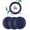 Navy, variant on Handmade Beaded Placemats Charger 13 Inch Round Set of 4 - Beautiful Fancy Elegant Decorative Table Mat for Dining Table Décor, Easter, Farmhouse, Wedding, Dinner Party & Everyday Use - Champange