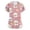 Pink, variant on Womens Scrub Tops Comfort Tops V Neck Short Sleeve Cartoon Printed Nurse Uniforms