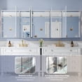 thumbnail image 5 of ANGELES HOME Wall-Mounted 104x36 in. Mirror Medicine Cabinet for Bathroom, 15 Adjustable Shelves, Anodized Chrome Aluminum Frame, 5 of 9
