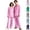 Hot Pink, variant on HAJWOH Men and Women's Pajamas Set Lightweight Long Sleeve Button Down Notched Collar Pajama Comfy Sleep Sets
