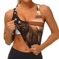 thumbnail image 3 of Balery Deer American Flag Vintage Pattern Racerback Sports Bras for Women - Padded Seamless High Impact Support for Yoga Gym Workout Fitness-Large, 3 of 8