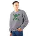 thumbnail image 3 of Saint Patrick's Day Shamrock Skull Sweatshirt for Men or Women Brisco Brands S, 3 of 6