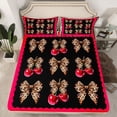 thumbnail image 2 of Feelyou Fashion Bowknot Twin Sheet Sets, Cheetah Leopard Print Bedding, 3 Pieces, 2 of 7