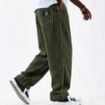 thumbnail image 2 of Men's Corduroy Pants Ribbed Texture Straight Leg Retro Streetwear Casual, 2 of 9