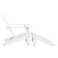 thumbnail image 2 of vidaXL Garden Chair with Ottoman Wood White, 2 of 5