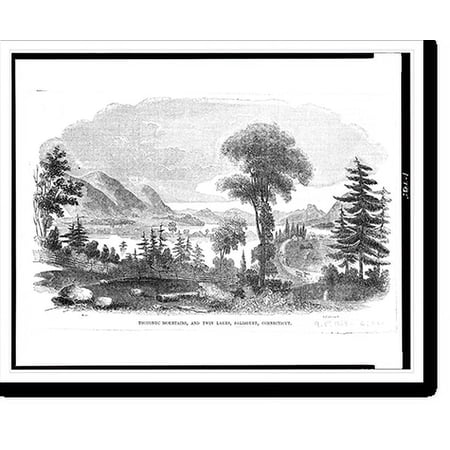 Historic Print, Tocconuc Mountain, and Twin Lakes, Salisbury, Connecticut.S.E. Brown., 16" x 20"
