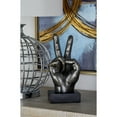 thumbnail image 3 of 5"W, 11"H Dark Gray Polystone Hands Sculpture, by DecMode (3 Count), 3 of 16