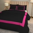 thumbnail image 4 of DNG Creations 1 Piece Full Black And Hot Pink Border Line Pattern Duvet Cover - 100% Egyptian Cotton, 800 Thread Count ( Twin/Twin XL ), 4 of 5