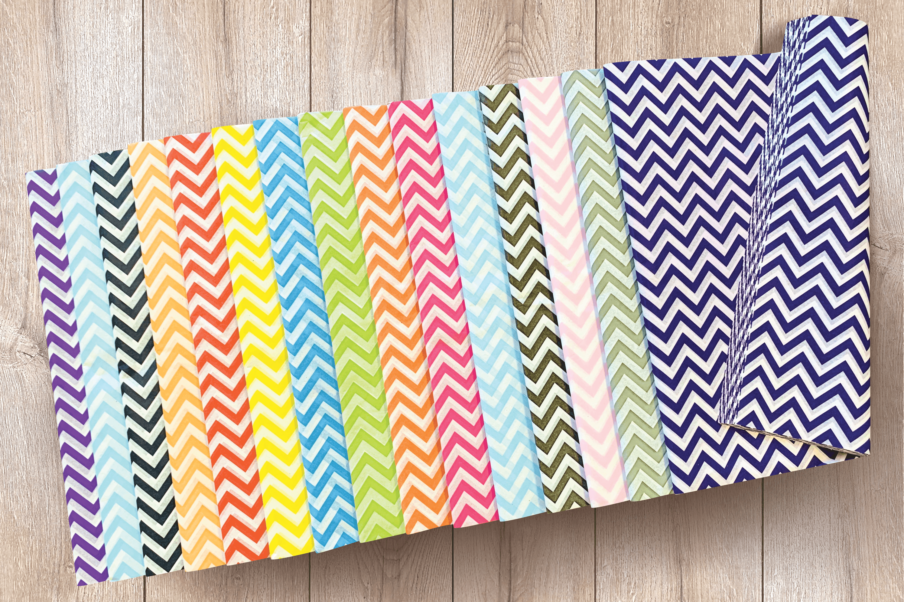 Tangerine Chevron Tissue Paper, 15"x20", 10 ct