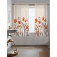 thumbnail image 3 of Orange Spring Floral Curtains 63 Inch Length, Sheer Curtains for Bedroom Living Room Window Watercolor Farmhouse Botanical Rod Pocket Voile Drapes Kitchen Curtains Small Half Window 42"x63" 2 Panels, 3 of 7