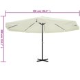 thumbnail image 4 of vidaXL Parasol Aluminium Blanc 500 cm, 4 of 4