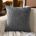 thumbnail image 2 of Clearance! 17.71x17.71in Throw Pillow for Couch Corduroy Fall Decorative Throw Pillow Soft Cozy Squares Pillow for Sofa Bed Dark Gray, 2 of 6