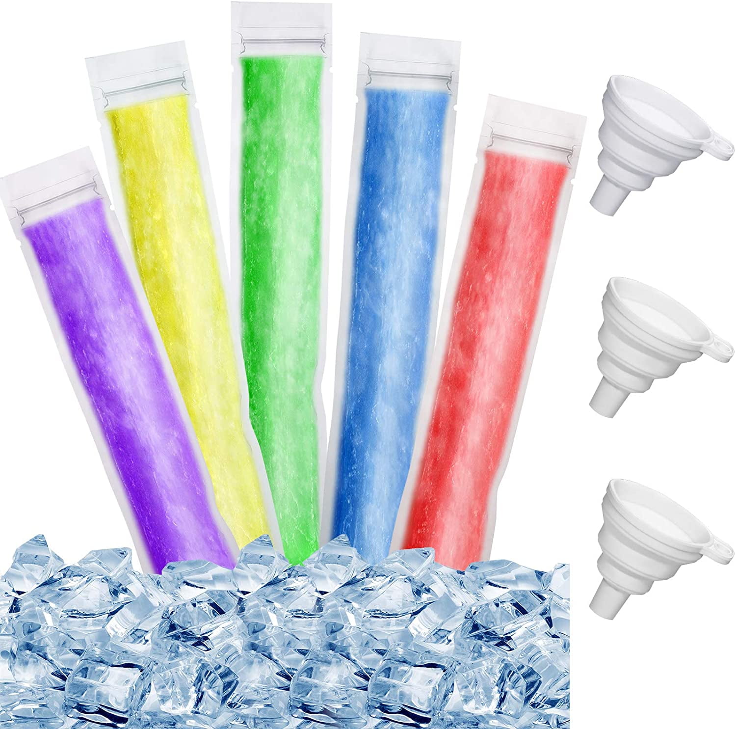 Ice Popsicle Moulds Bags With A Funnel For Yogurt Ice Candy Or Freeze Pops  Ice Cream Party Favors100 Pack  Fruugo IN
