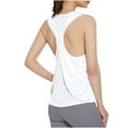 thumbnail image 3 of Fancifize Womens Yoga Workout Tank Tops Cute Cross Back Running Gym Activewear Sports Shirt Lightweight Sleeveless Athletic Running Shirts M,White, 3 of 4