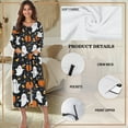 thumbnail image 6 of Xoenoiee Ghost Pumpkin Spider Candy Corn Print Zip Up Robes Nightgowns for Women Halloween Night Gown Long Sleeve Ladies Nightgowns Round Neck Sleepwear Sleep Dress, Size L, 6 of 7