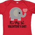 thumbnail image 4 of Inktastic 1st Valentines Day Baby Elephant Boys or Girls Baby Bodysuit, 4 of 5
