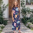 thumbnail image 3 of Uourmeti Kids Girls Short Sleeve Axolotl Ocean Print Dress Summer Casual Loose Dresses Cute Holiday Long Maxi Dress with Pockets, Size 9-10 Years, 3 of 7